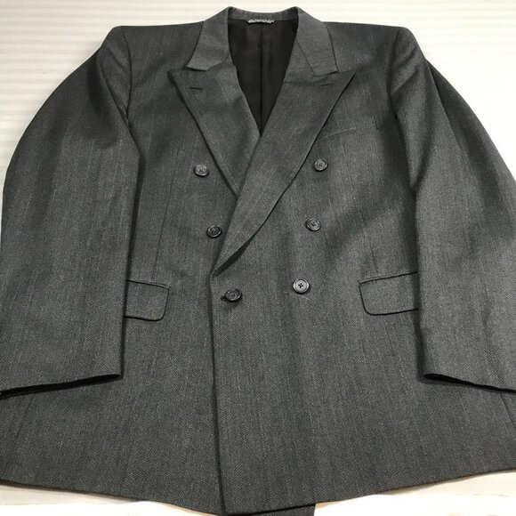 Vintage Christian Dior Monsieur Blazer Mens 48R Wool Double Breasted USA 80s - Picture 1 of 13